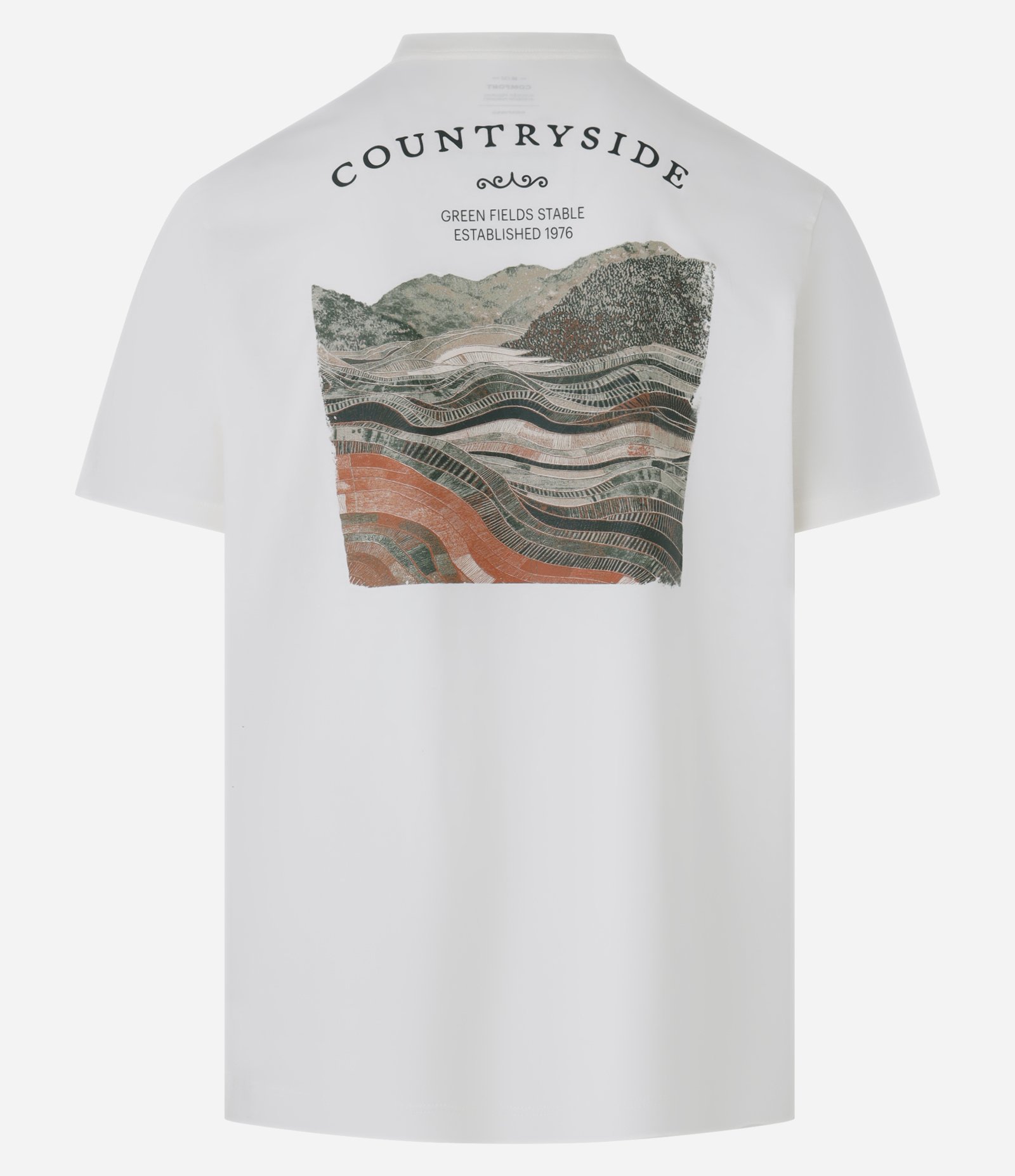 Camiseta Comfort em Algodão com Estampa Contryside Branco 2