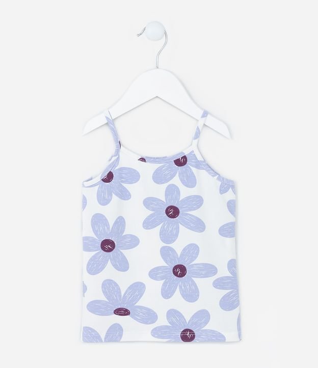 Regata Infantil com Estampa Floral - Tam 1 a 6 Anos
