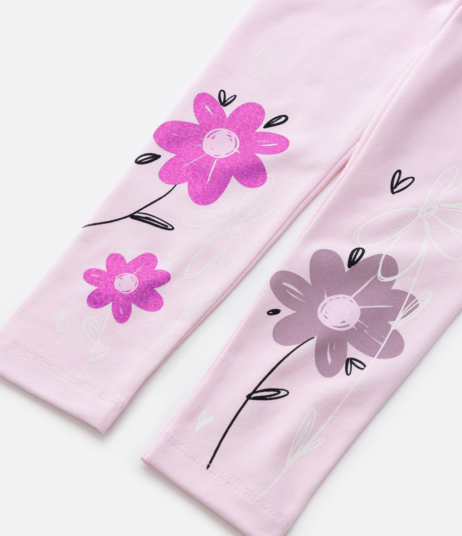 Calça Legging Infantil com Estampa de Florzinhas - Tam 1 a 6 Anos Rosa 5