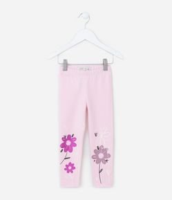 Calça Legging Infantil com Estampa de Florzinhas - Tam 1 a 6 Anos