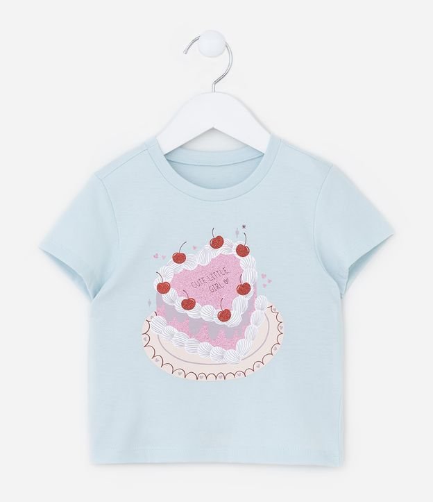 Blusa Infantil com Estampa Bolo de Cerejinhas - Tam 1 a 6 Anos