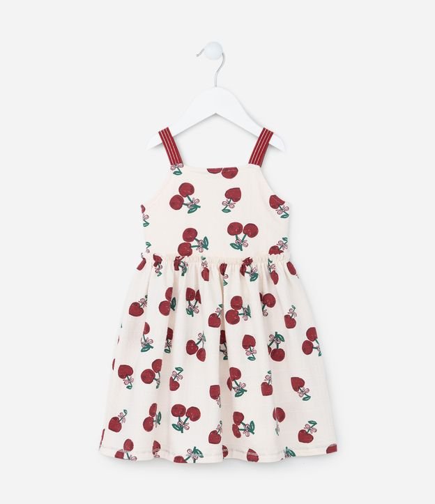 Vestido Infantil em Algodão com Estampa de Cervejas - Tam 1 a 6 Anos