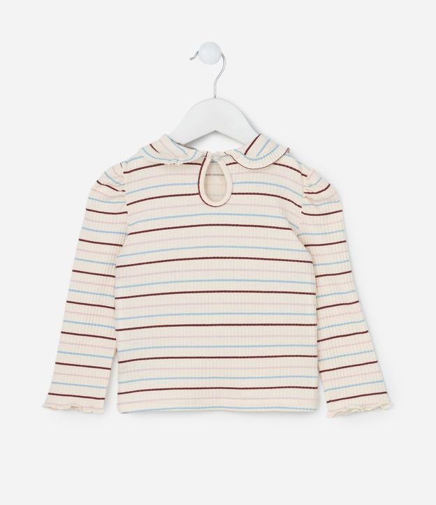 Blusa Infantil Canelada com Gola Diferenciada - Tam 1 a 6 Anos