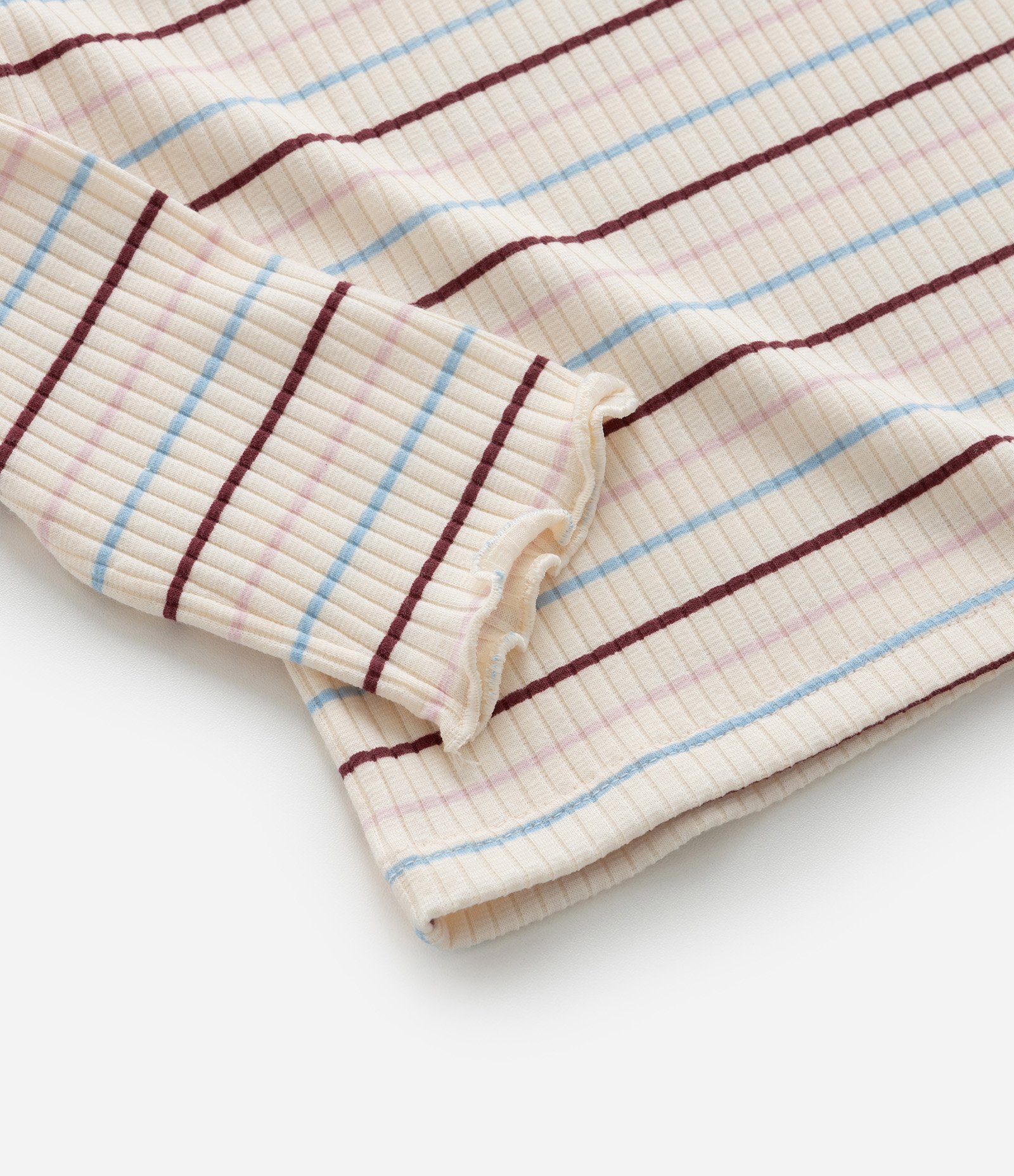 Blusa Infantil Canelada com Gola Diferenciada - Tam 1 a 6 Anos Bege 5