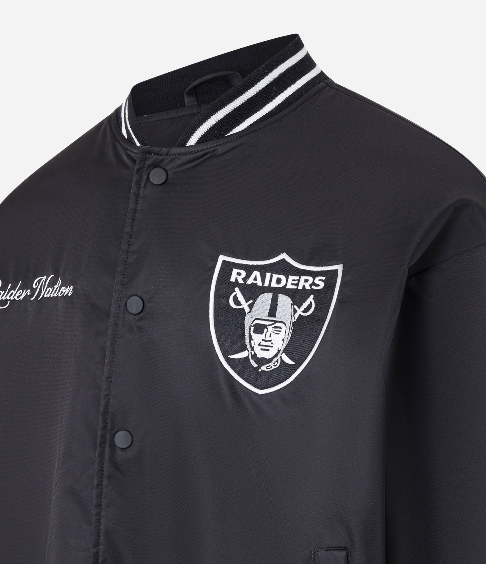 Jaqueta Bomber em Poliamida com Estampa Lettering NFL Preto 8