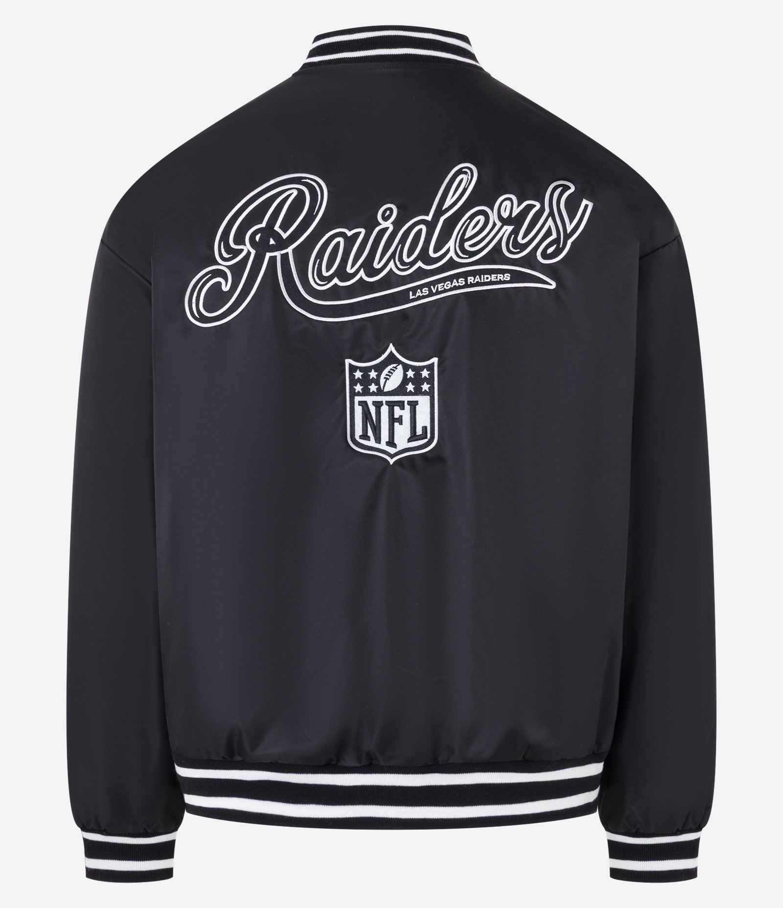 Jaqueta Bomber em Poliamida com Estampa Lettering NFL Preto 9