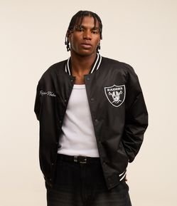 Jaqueta Bomber em Poliamida com Estampa Lettering NFL
