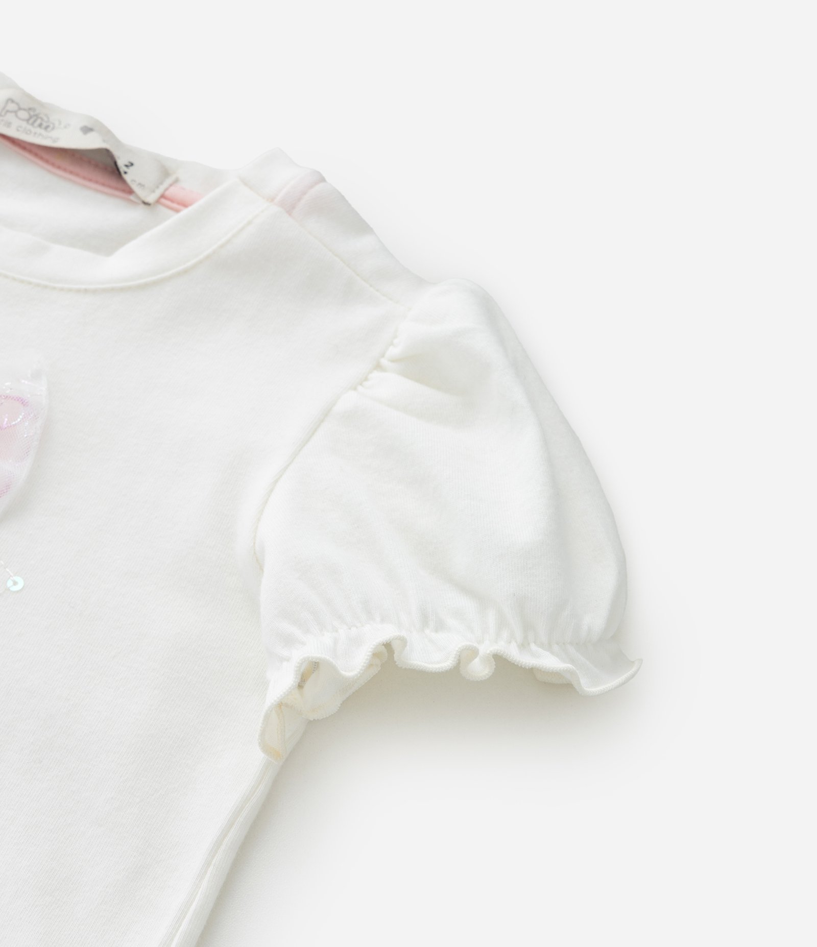 Blusa Infantil com Laço Aplicado e Estampa Sapatilha - Tam 1 a 6 Anos Branco 5
