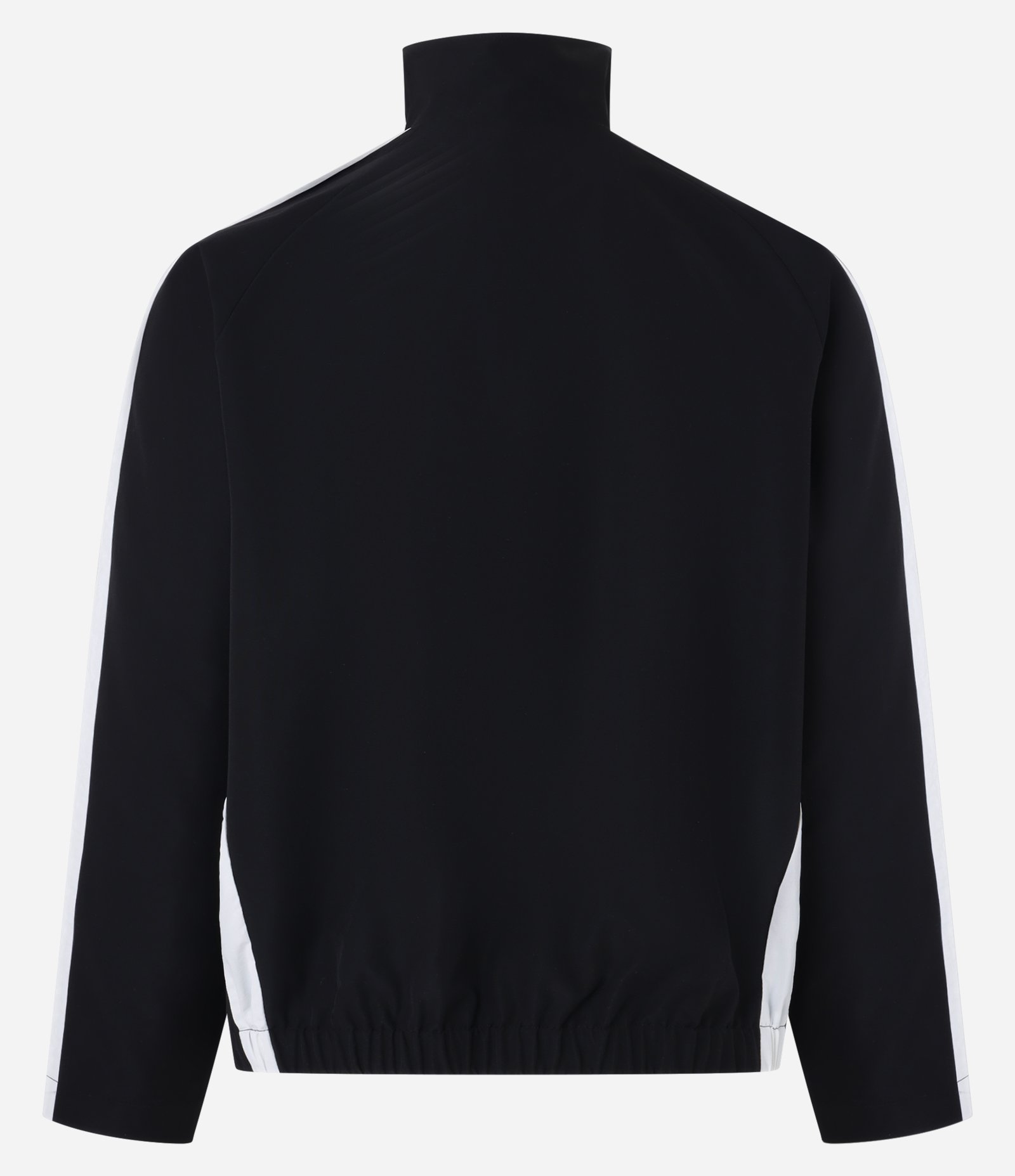 Jaqueta Sporty com Gola Alta e Listras Contrastantes Preto 7