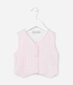 Colete Infantil Texturizado com Botões - Tam 1 a 6 Anos