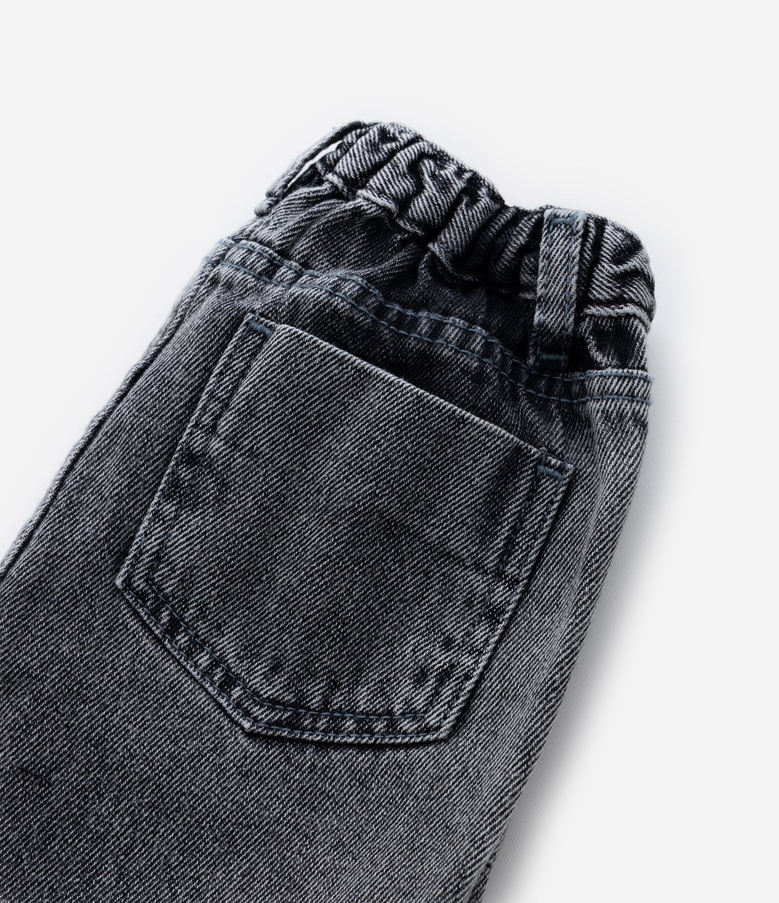 Calça Wide Leg Infantil em Jeans com Bolsos Cargo - Tam 1 a 6 Anos Cinza 4