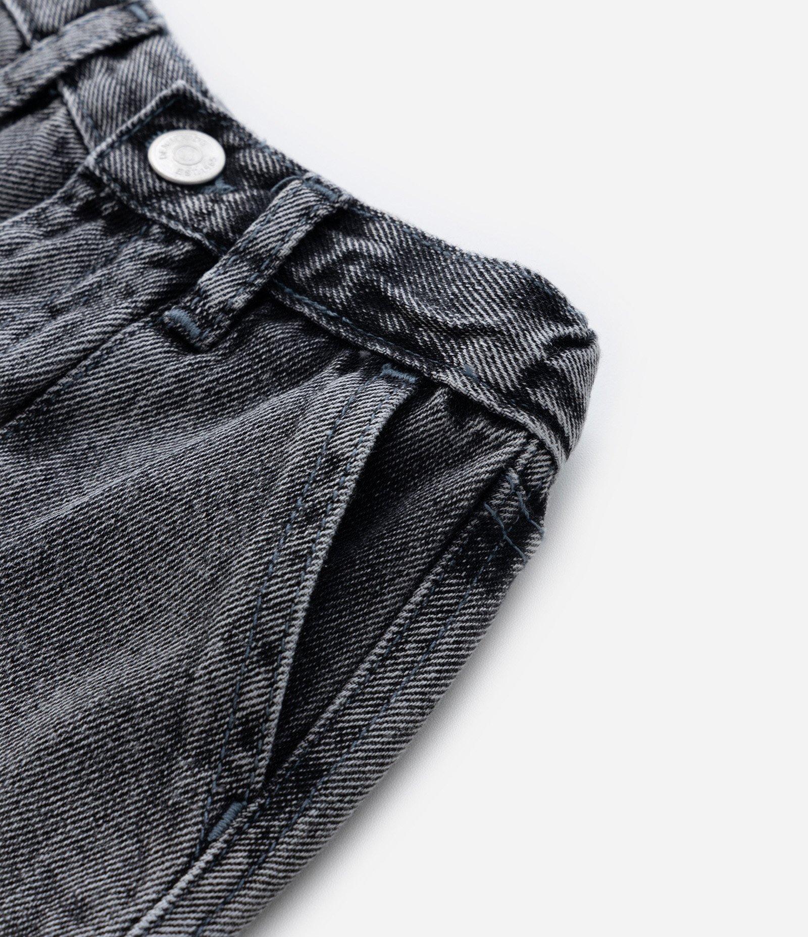Calça Wide Leg Infantil em Jeans com Bolsos Cargo - Tam 1 a 6 Anos Cinza 7