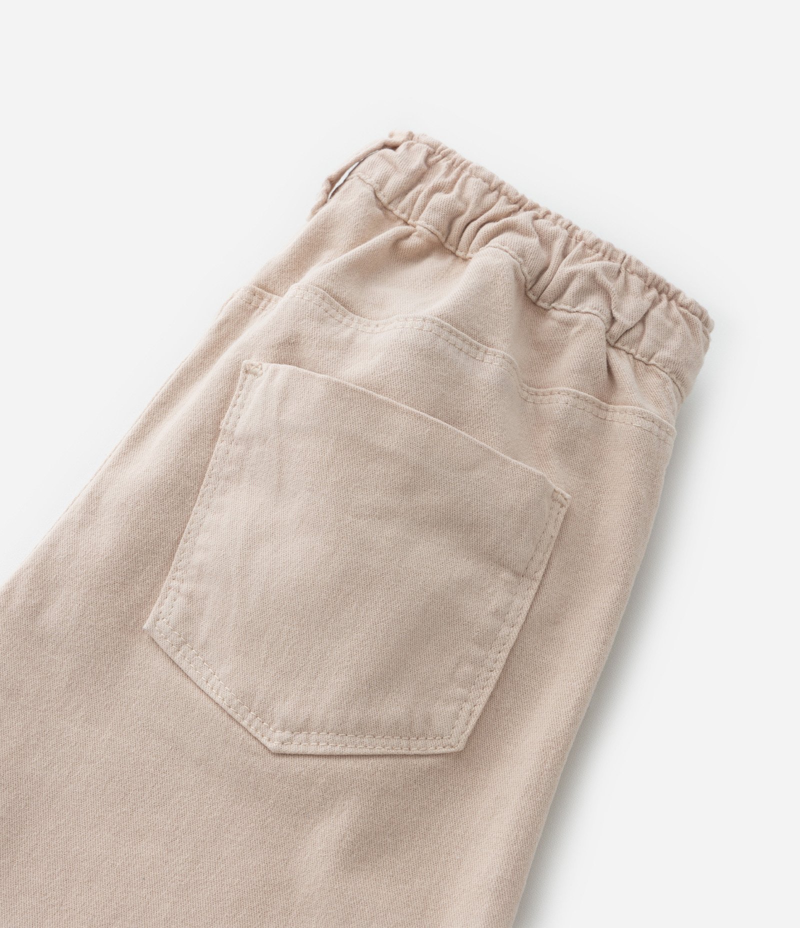 Calça Wide Leg Infantil com Bordado na Barra - Tam 1 a 6 Anos Bege 4