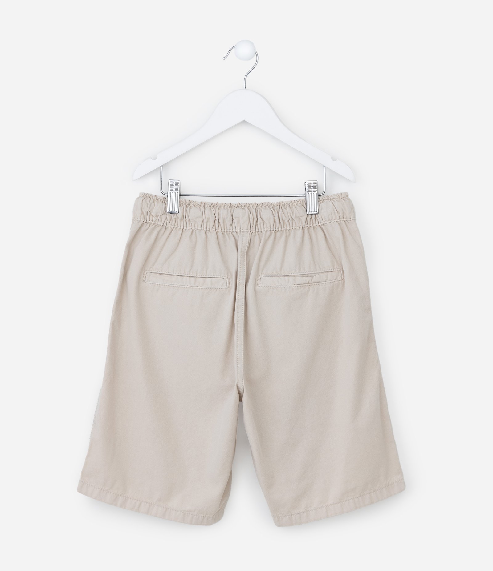 Bermuda Infantil em Sarja com Amarração - Tam 5 a 14 anos Bege 2