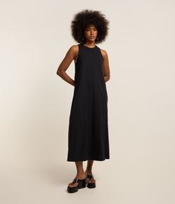 Vestido New Midi em Algodão e sem Manga