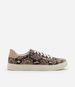 Tênis Casual em PU Estampa Animal Print