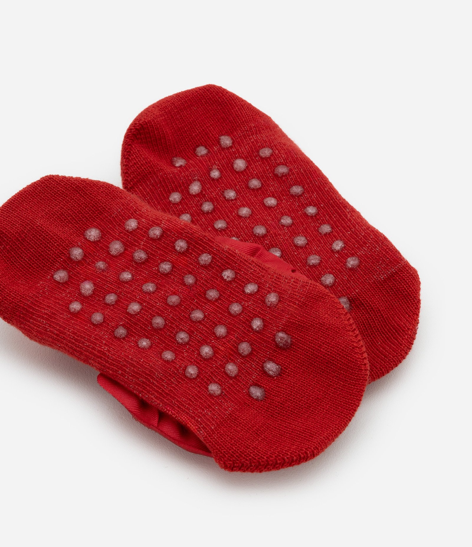 Meia Sapatilha Infantil com Antiderrapante e Laço - Tam 0 a 12 meses Vermelho 3