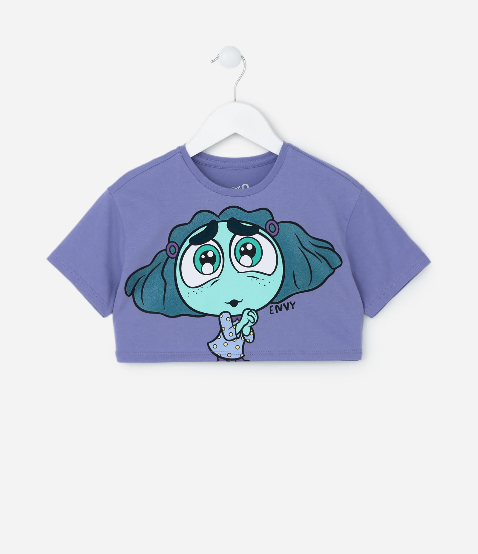 Camiseta Cropped Infantil com Estampa Divertidamente - Tam 2 a 10 Anos Roxo 1
