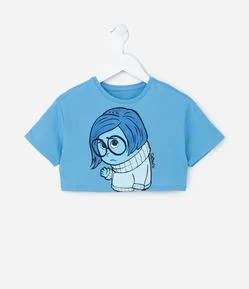 Camiseta Cropped Infantil com Estampa Divertidamente - Tam 2 a 10 Anos