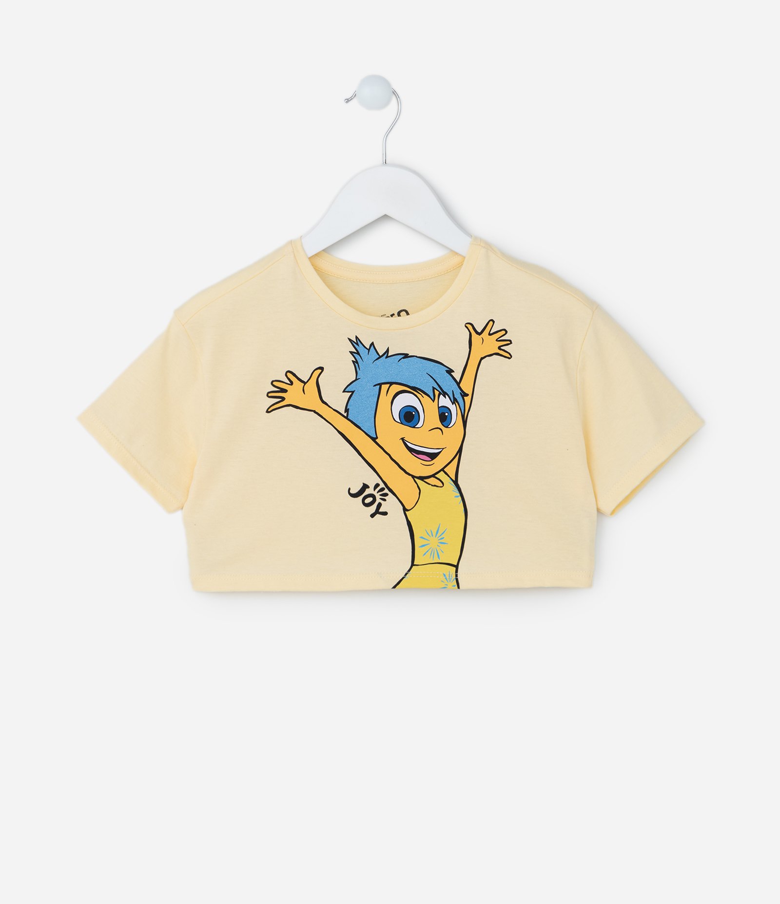 Camiseta Cropped Infantil com Estampa Divertidamente - Tam 2 a 10 Anos Amarelo 1