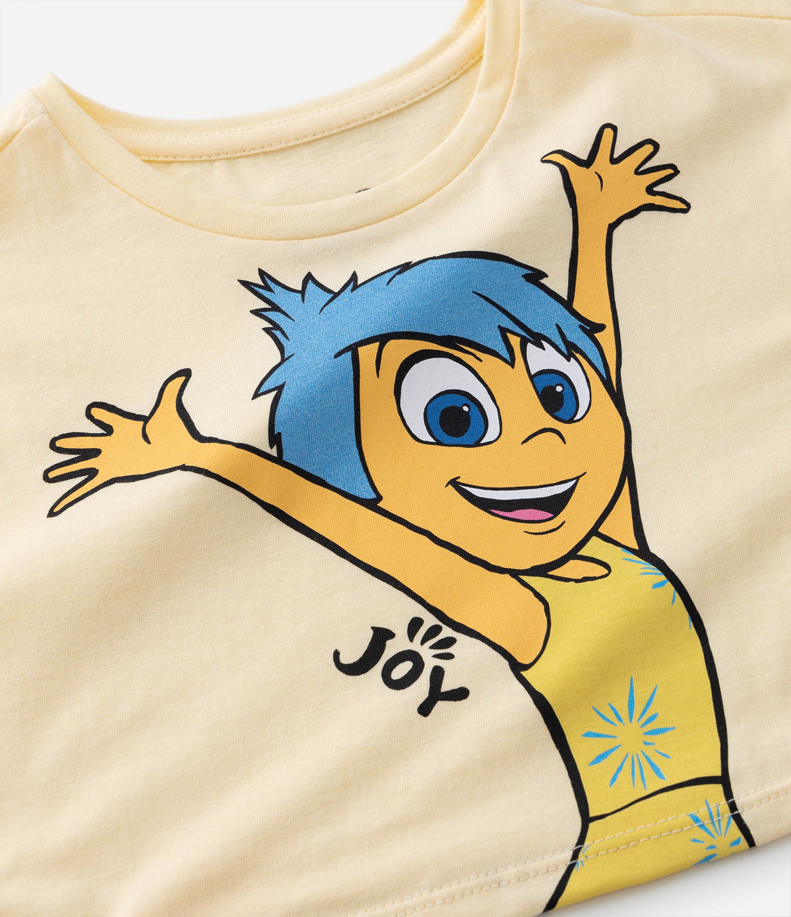 Camiseta Cropped Infantil com Estampa Divertidamente - Tam 2 a 10 Anos Amarelo 3