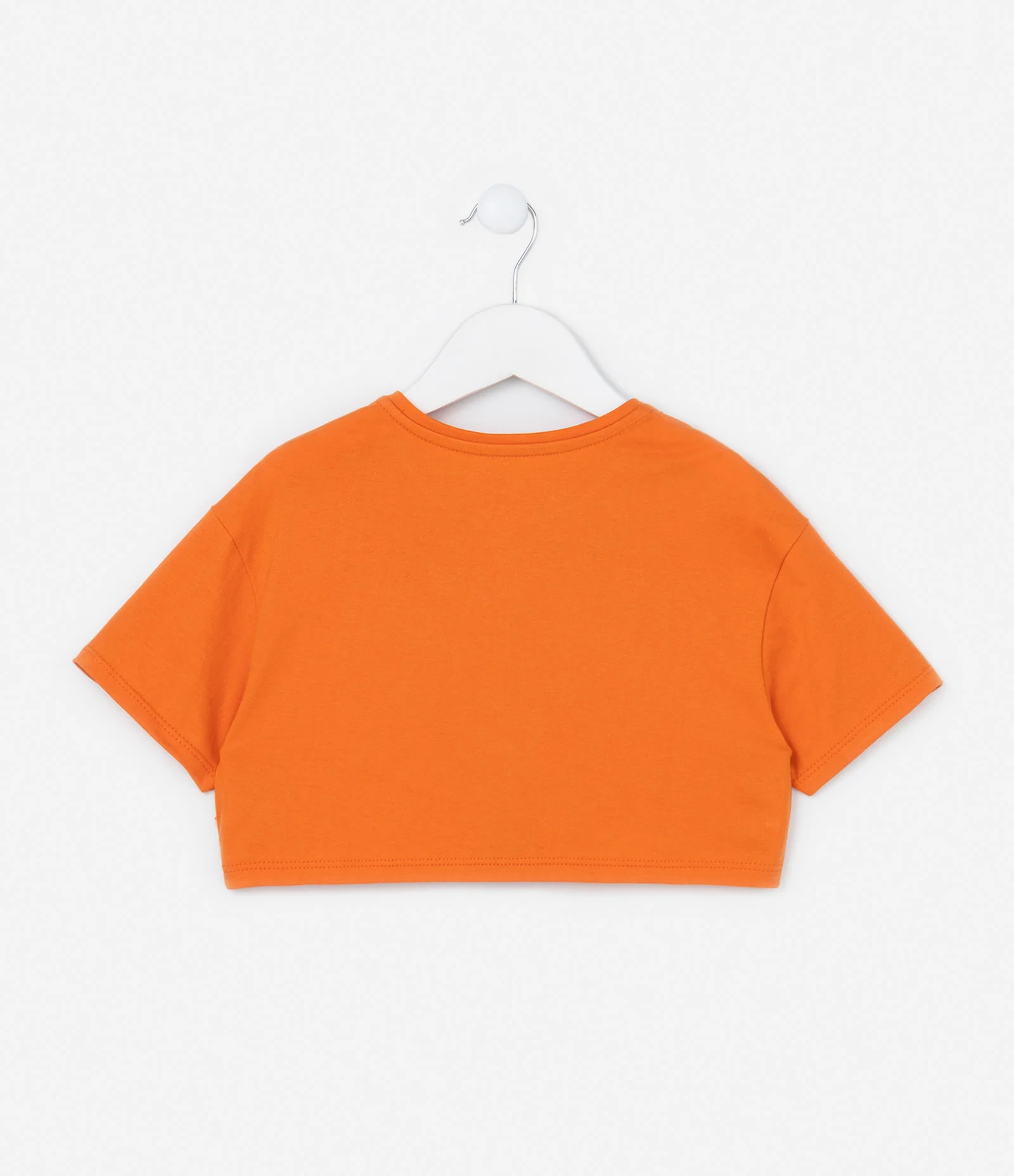 Camiseta Cropped Infantil com Estampa Divertidamente - Tam 2 a 10 Anos Laranja 2