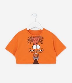 Camiseta Cropped Infantil com Estampa Divertidamente - Tam 2 a 10 Anos