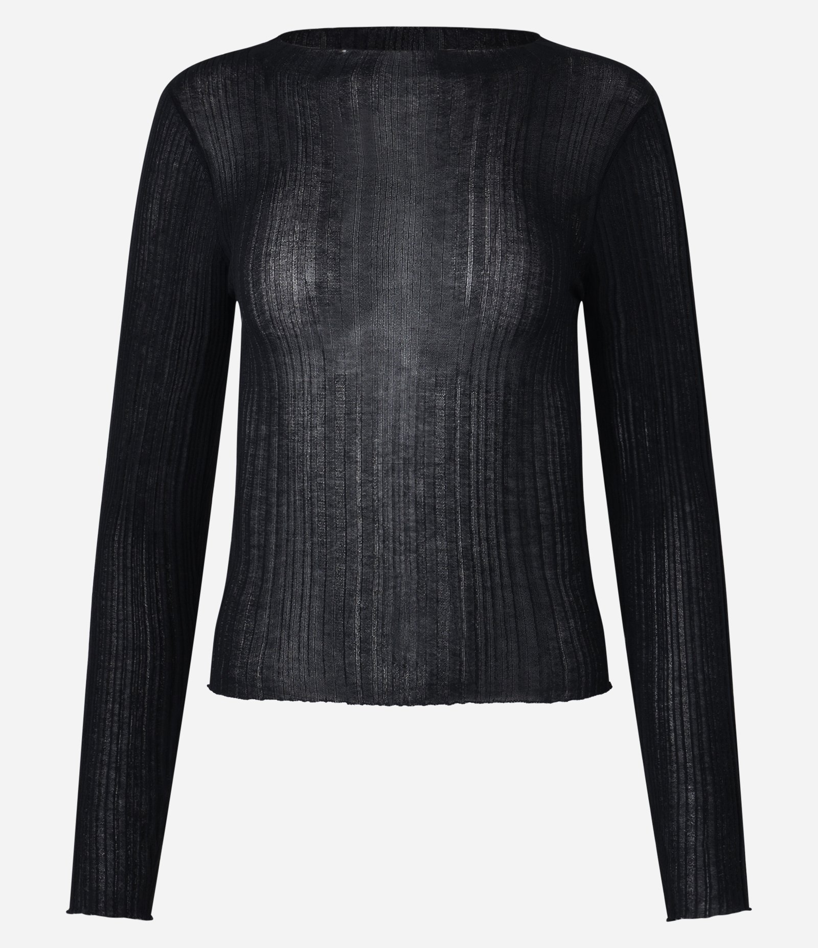Blusa Tricô Canelada com Gola Alta Preto 6
