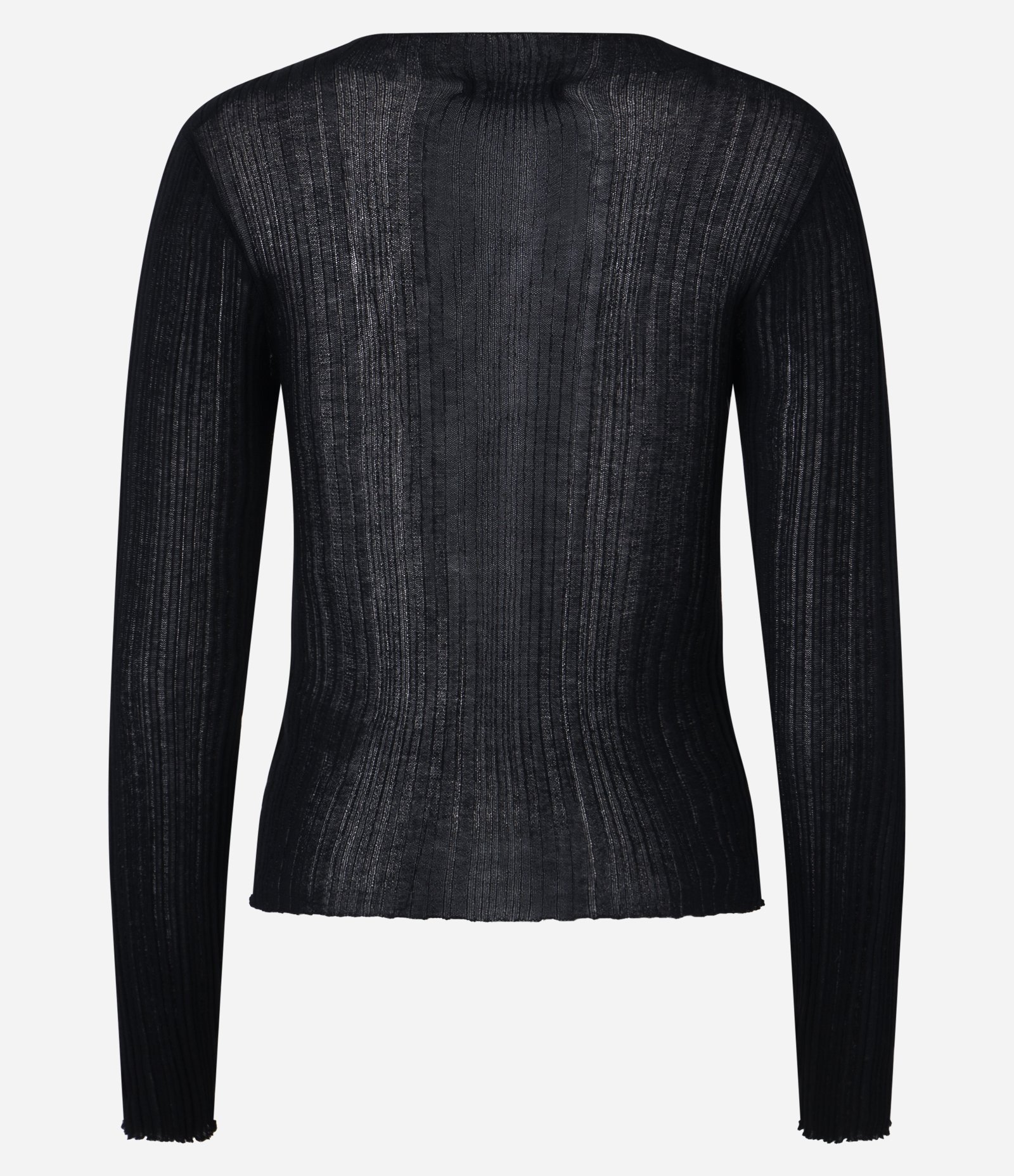 Blusa Tricô Canelada com Gola Alta Preto 8