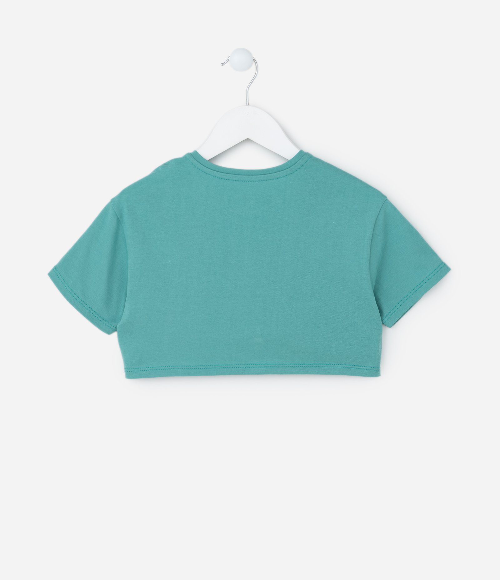 Camiseta Cropped Infantil com Estampa Divertidamente - Tam 2 a 10 Anos Verde 2