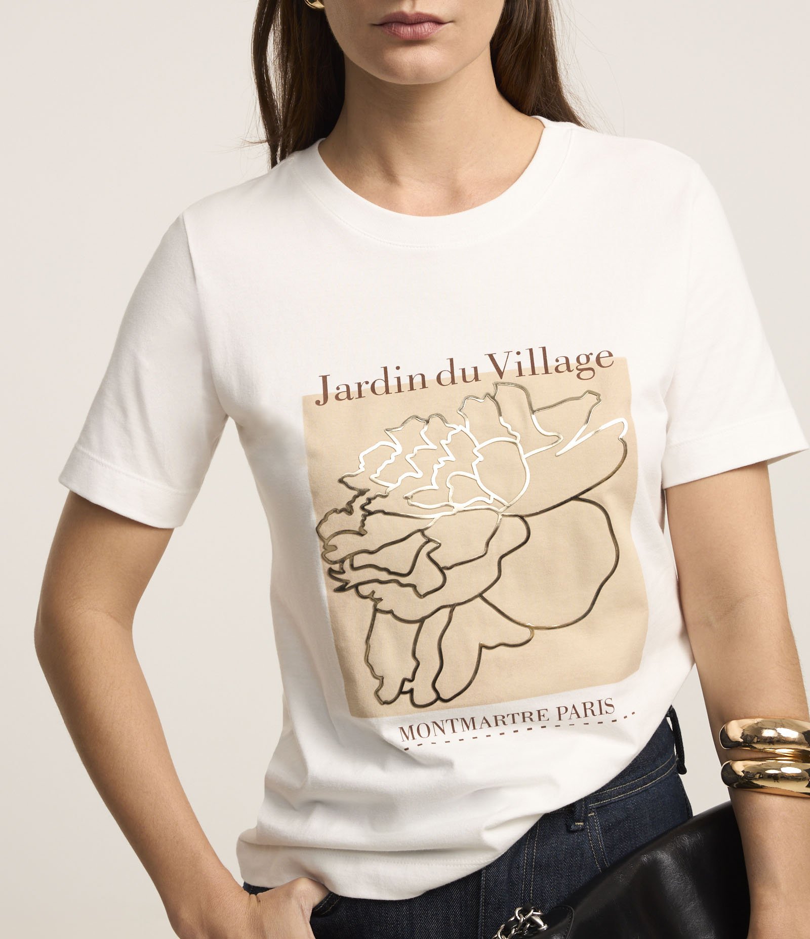 Camiseta Manga Curta Estampa Jardin Du Village Branco 4