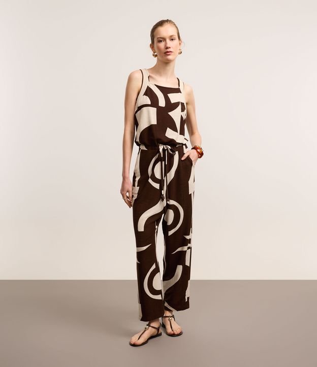 Cor: Marrom/Off White | Tamanho: PP