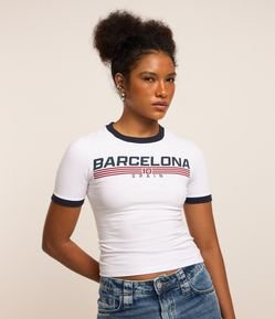 Blusa T-Shirt em Algodão Estampa Barcelona
