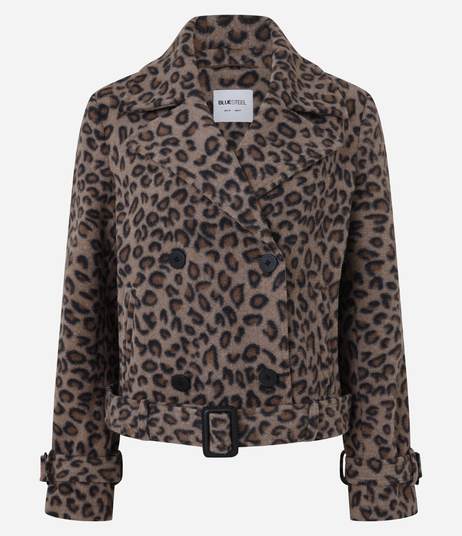 Jaqueta Trench Coat em Polyvelour Animal Print com Cinto na Barra Marrom 5