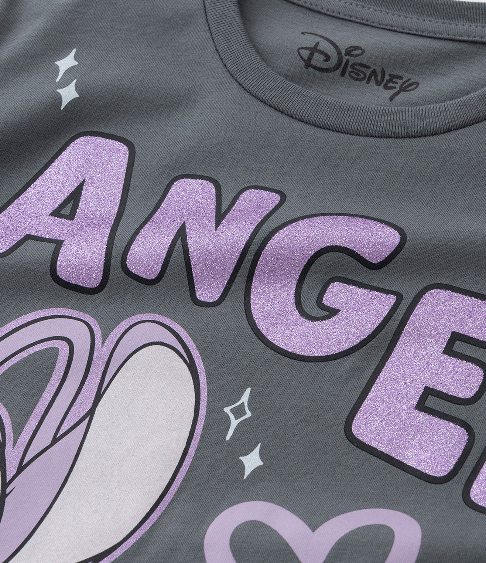 Camiseta Infantil com Estampa da Angel com Brilhos - Tam 5 a 14 Anos Cinza 4