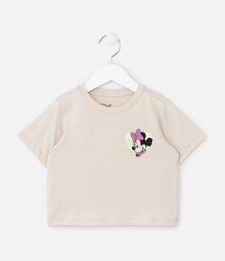 Camiseta Curta Infantil com Estampa Minnie - Tam 1 a 5 Anos