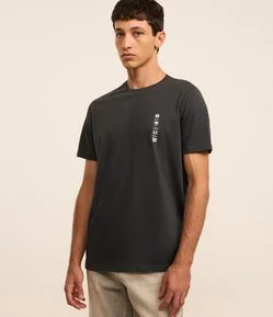 Camiseta Regular em Algodão com Estampa Minimalista