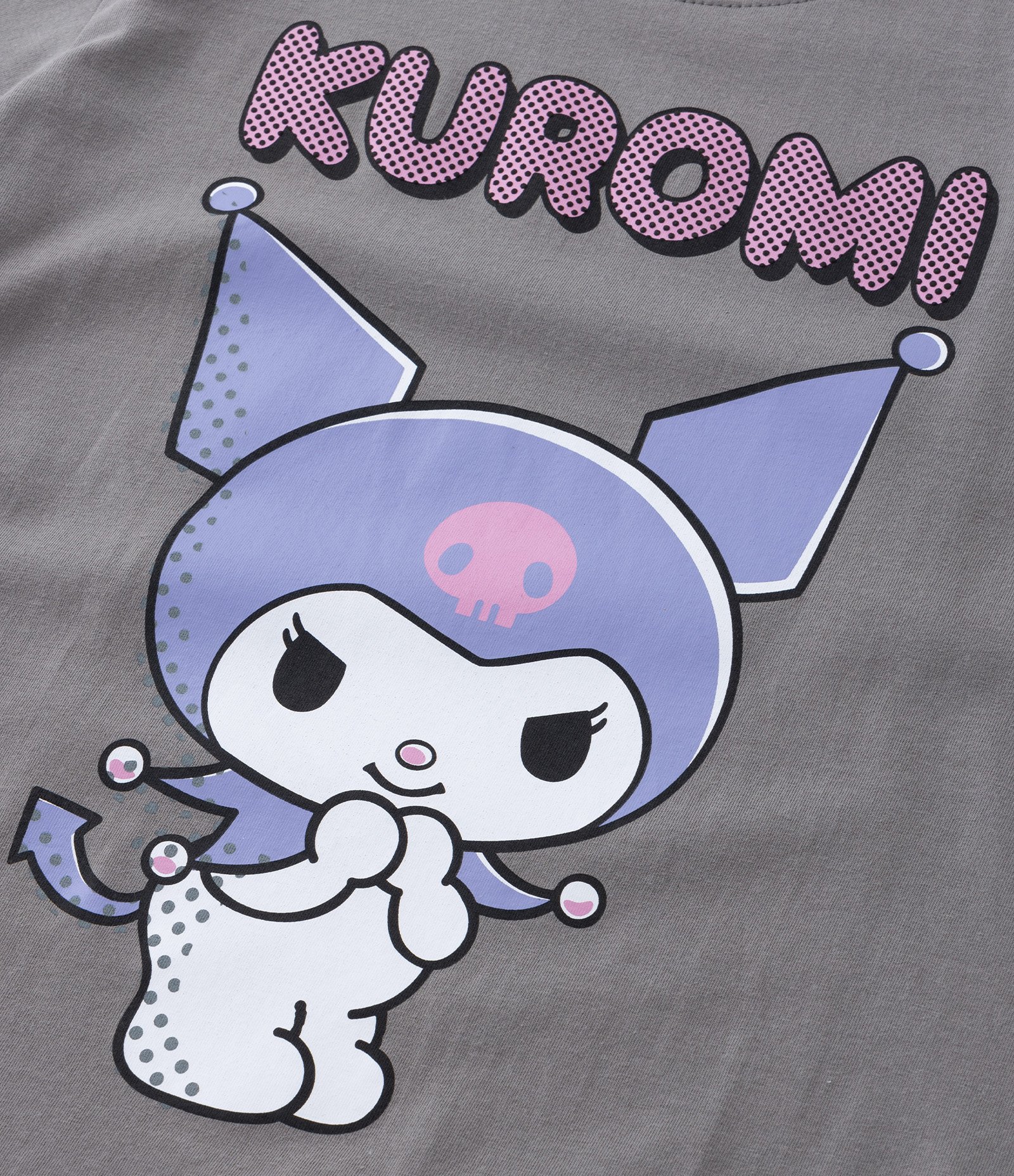 Camiseta Comfort Infantil com Estampa Kuromi - Tam 5 a 14 Anos Cinza 4