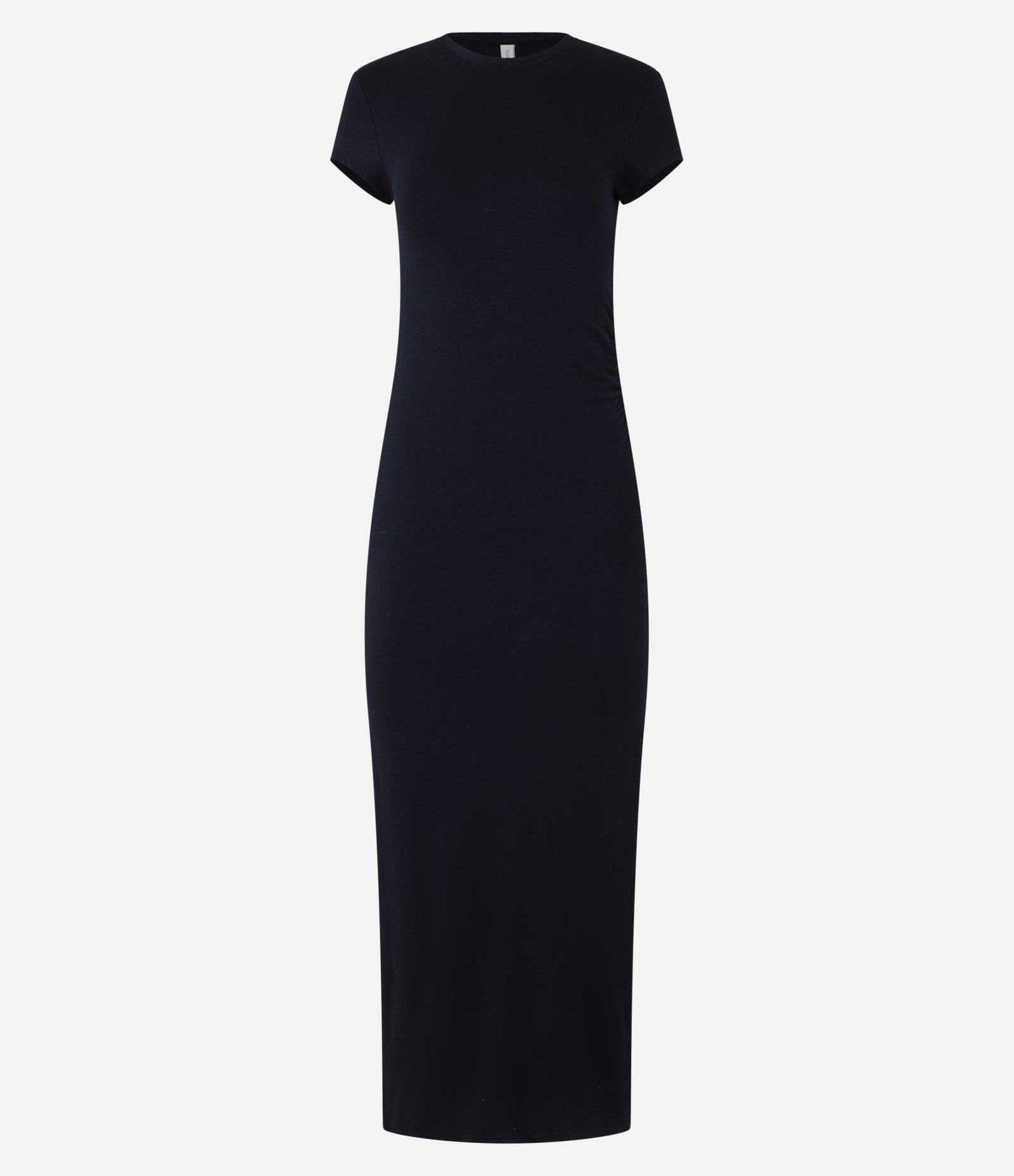 Vestido Long Midi com Franzido e Fenda Lateral 1