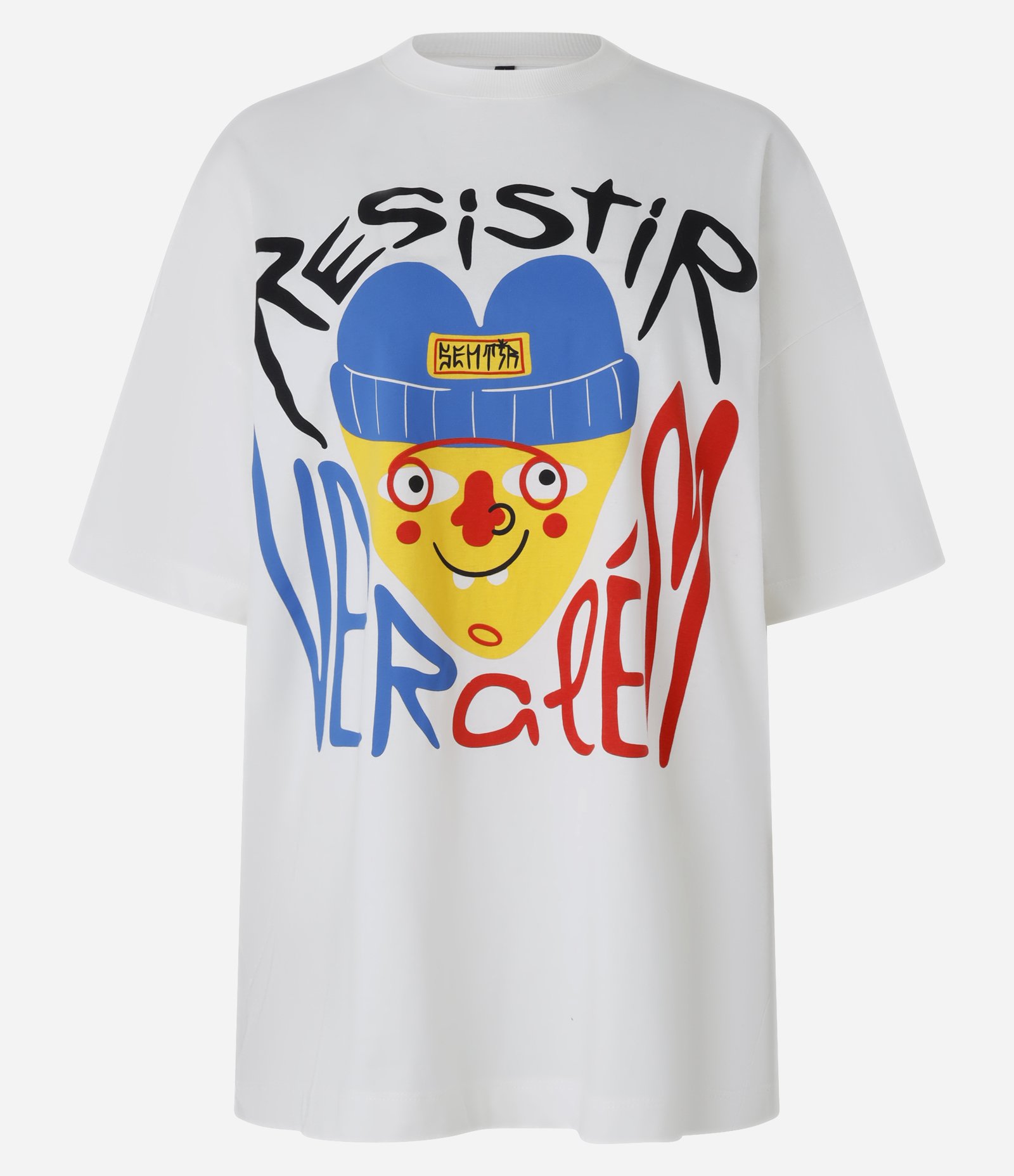 Camiseta Oversized em Algodão com Estampa Resistir Ver Além Branco 4