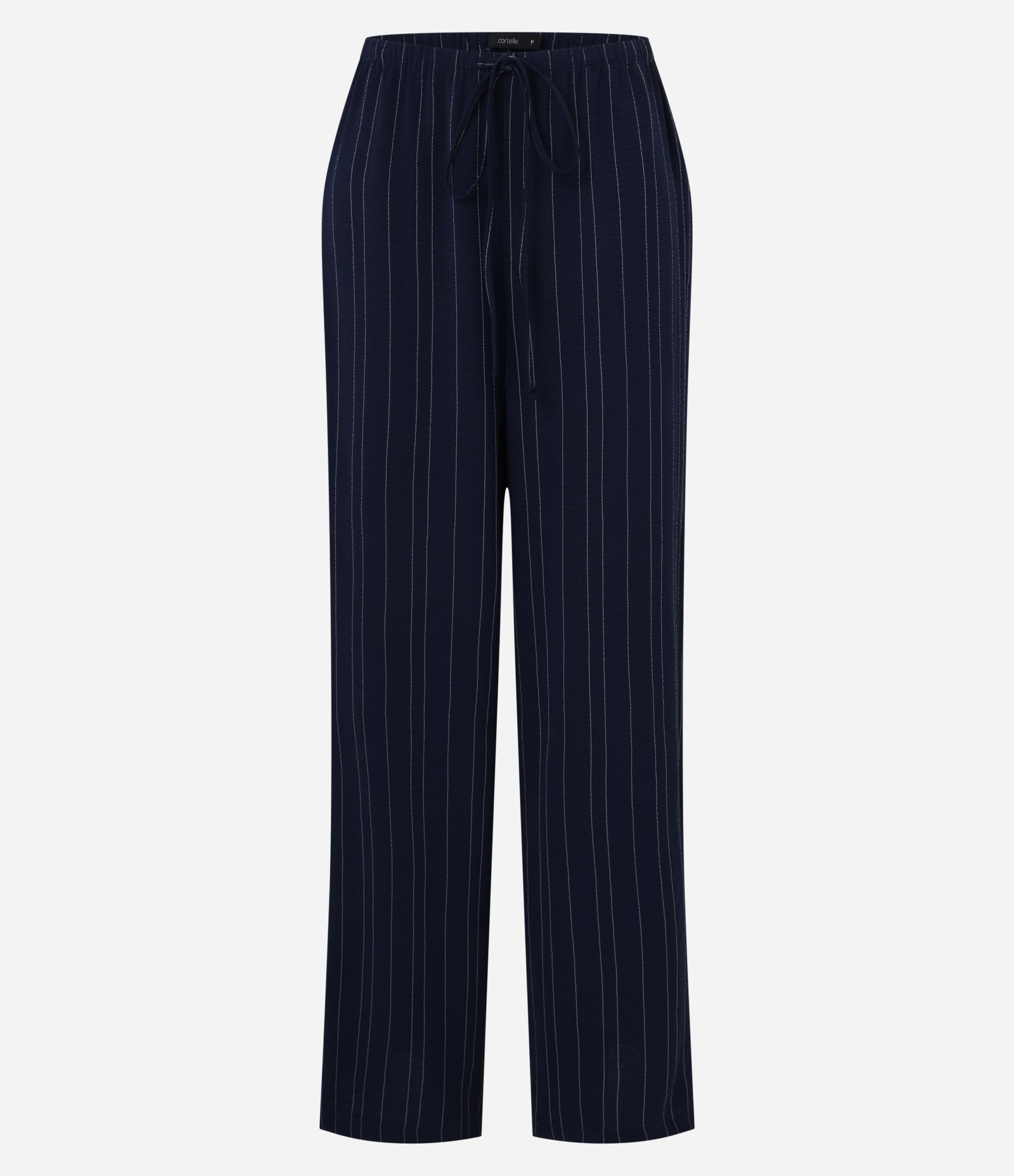 Calça Pantalona Listrada com Efeito Airflow Azul 5