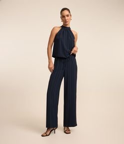 Calça Pantalona Listrada com Efeito Airflow