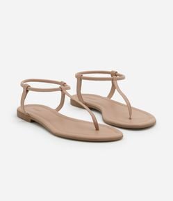 Sandália Rasteira Fio com Fechamento Elástico