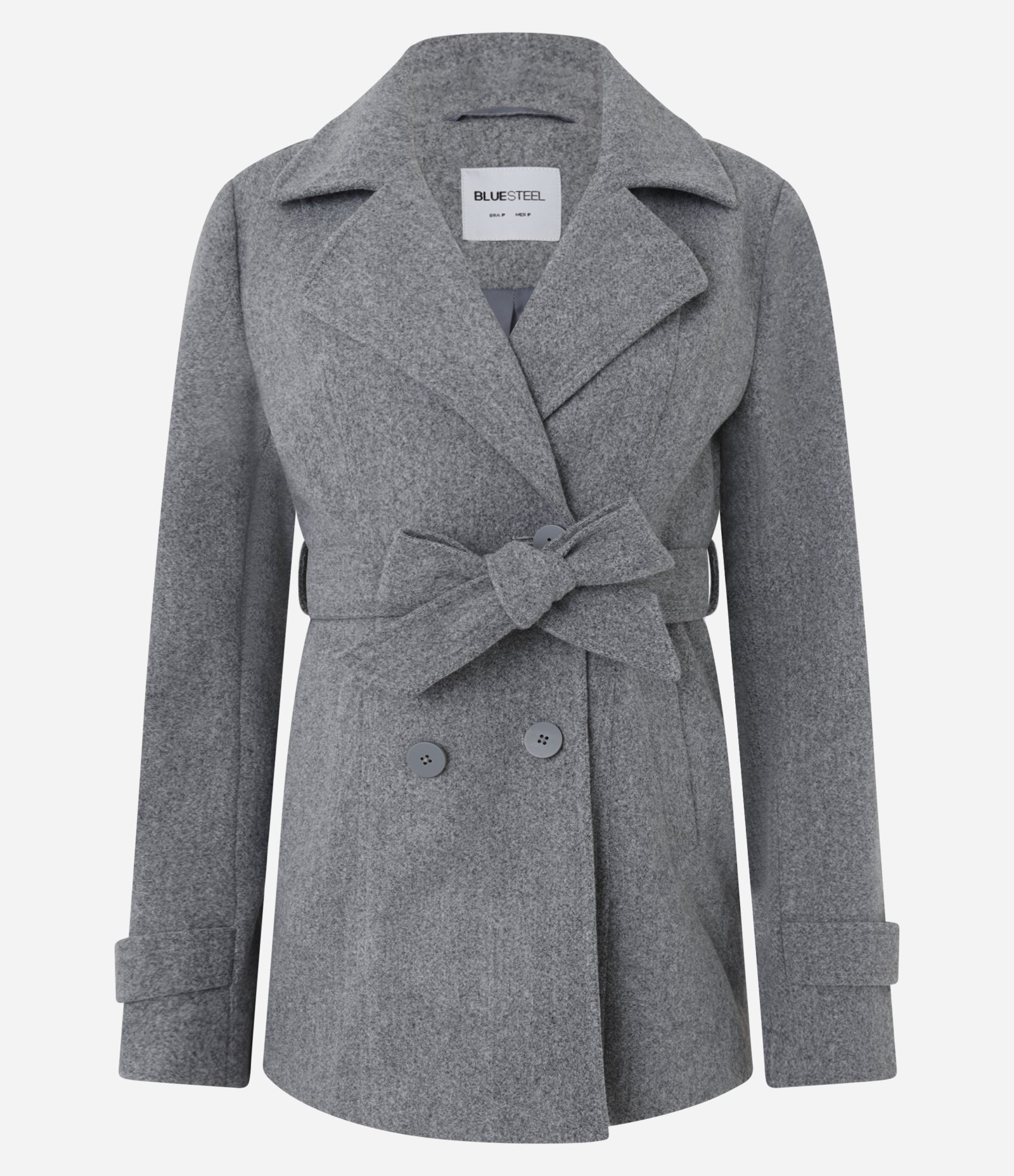 Casaco Alongado em Polivelour com Bolsos Cinza 4