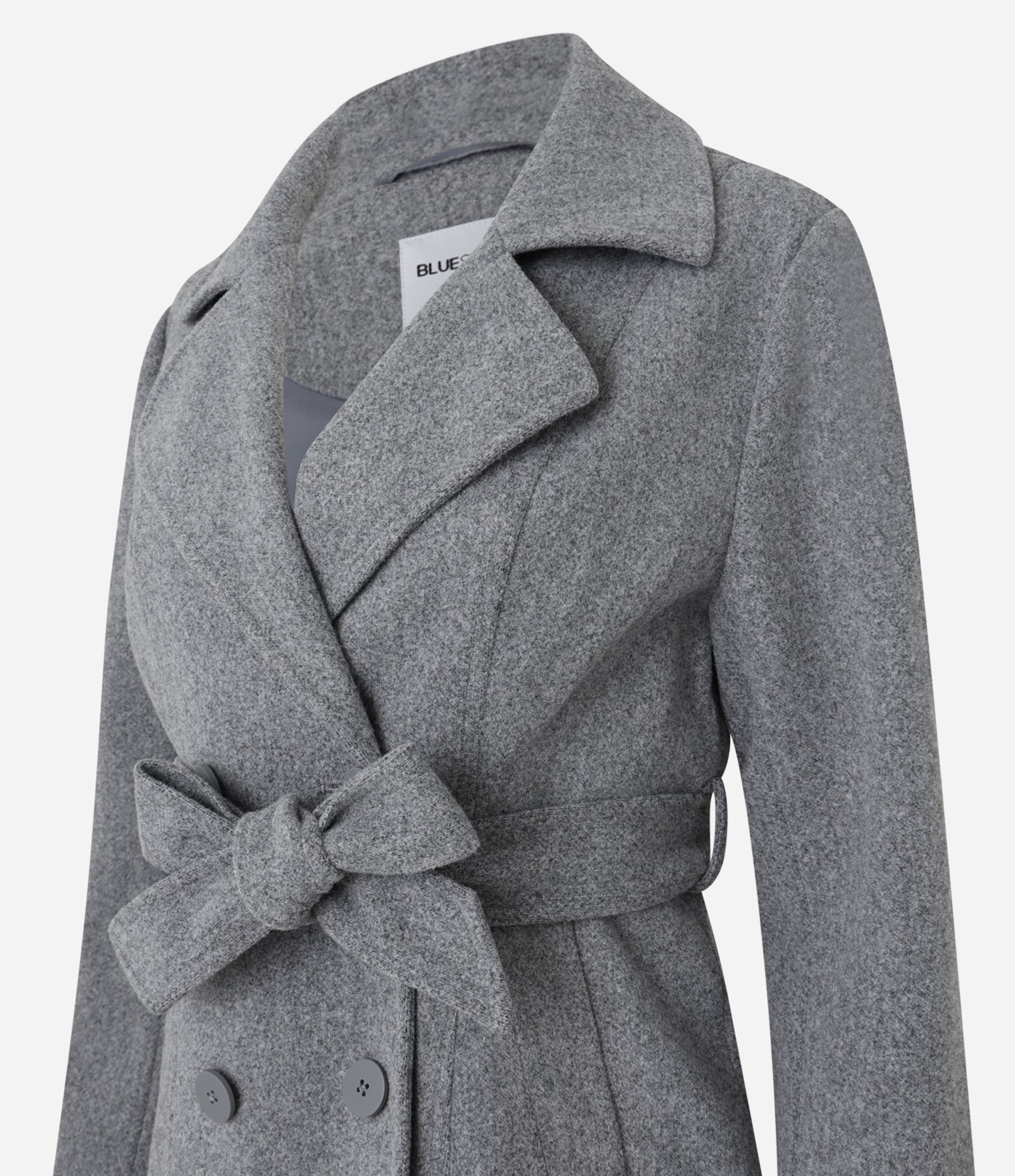 Casaco Alongado em Polivelour com Bolsos Cinza 5