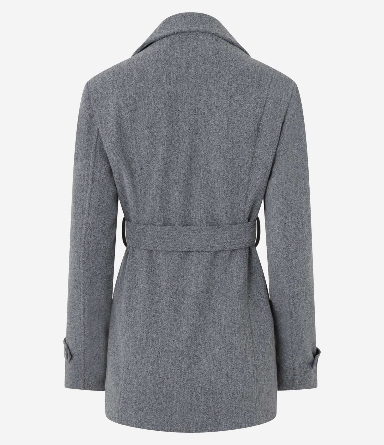 Casaco Alongado em Polivelour com Bolsos Cinza 6