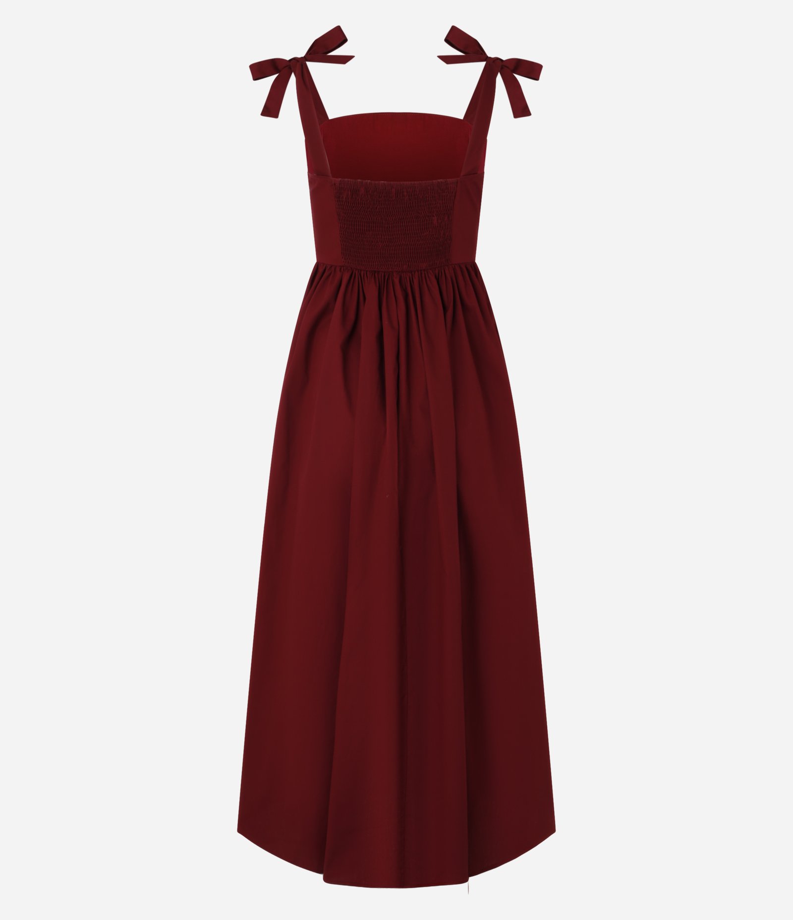 Vestido Midi Evasê em Tricoline com Cintura em V e Alças de Amarração 6