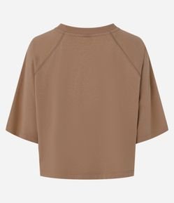 Blusa Cropped em Algodão com Cava Raglan