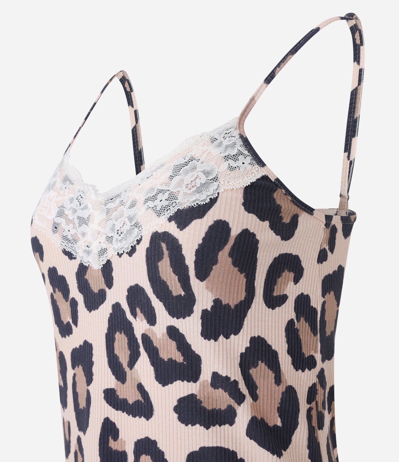 Camisola Curta em Ribana com Estampa Animal Print Bege 5