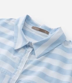 Camisa em Tricoline Listrada Curve & Plus Size